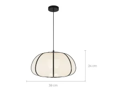 Online Rendez-Vous Déco Lámpara colgante de bambú negro 38 cm - Hana Blanco