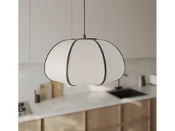 Online Rendez-Vous Déco Lámpara colgante de bambú negro 38 cm - Hana Blanco