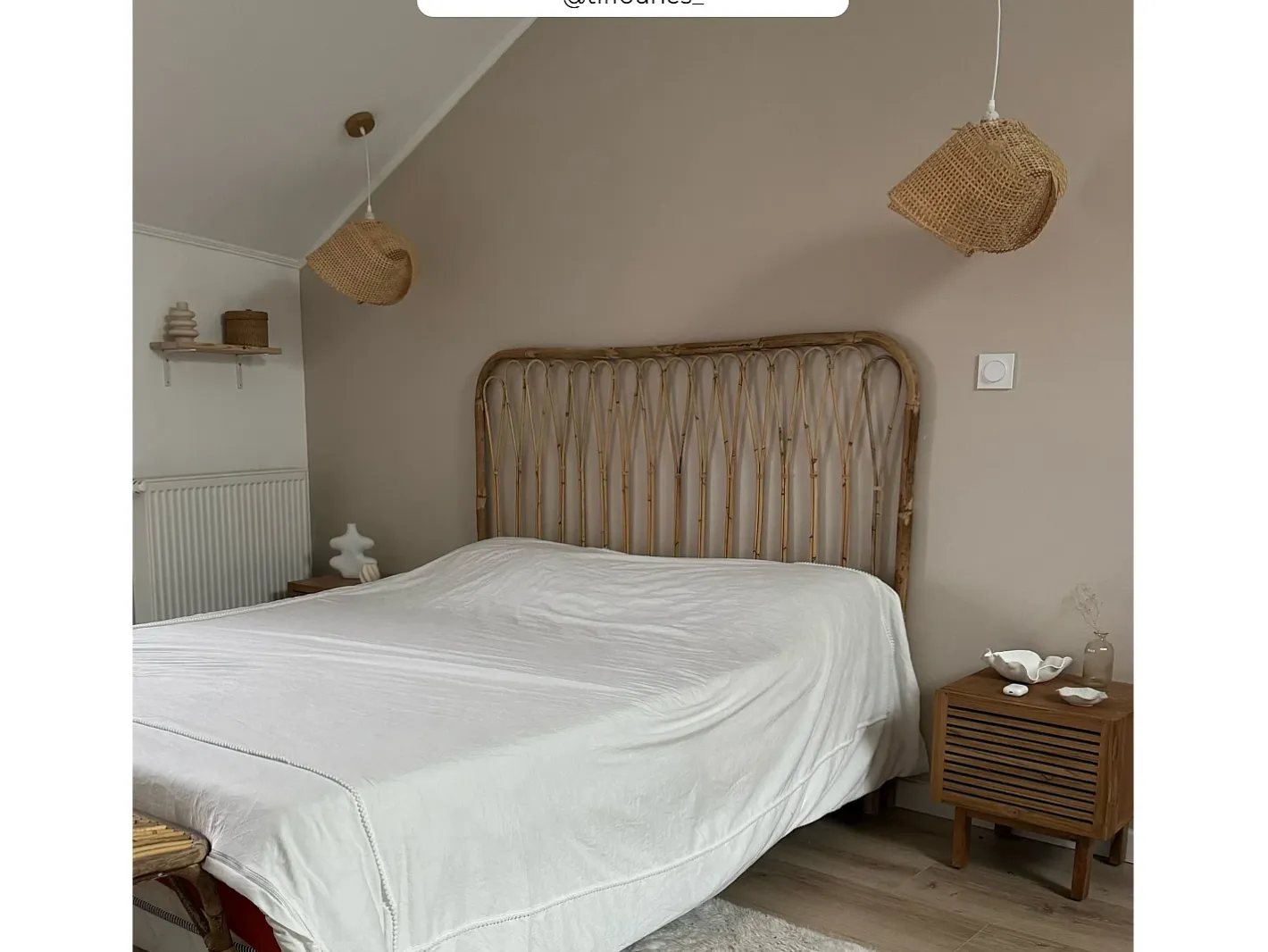 Rendez-Vous Déco Lámpara Suspendida-Lámpara colgante de bambú natural y metal D40 cm - Orta Beige