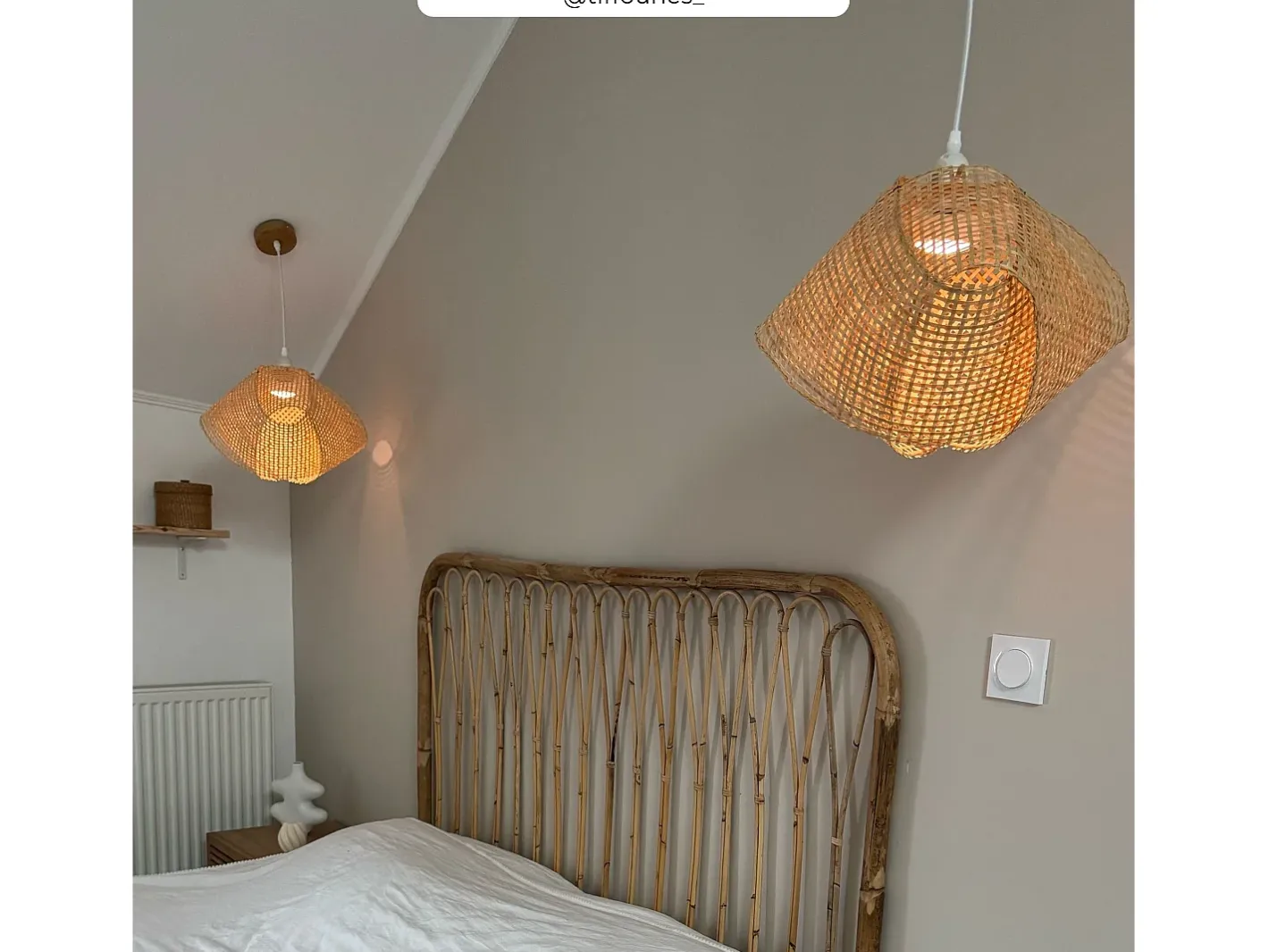 Rendez-Vous Déco Lámpara Suspendida-Lámpara colgante de bambú natural y metal D40 cm - Orta Beige