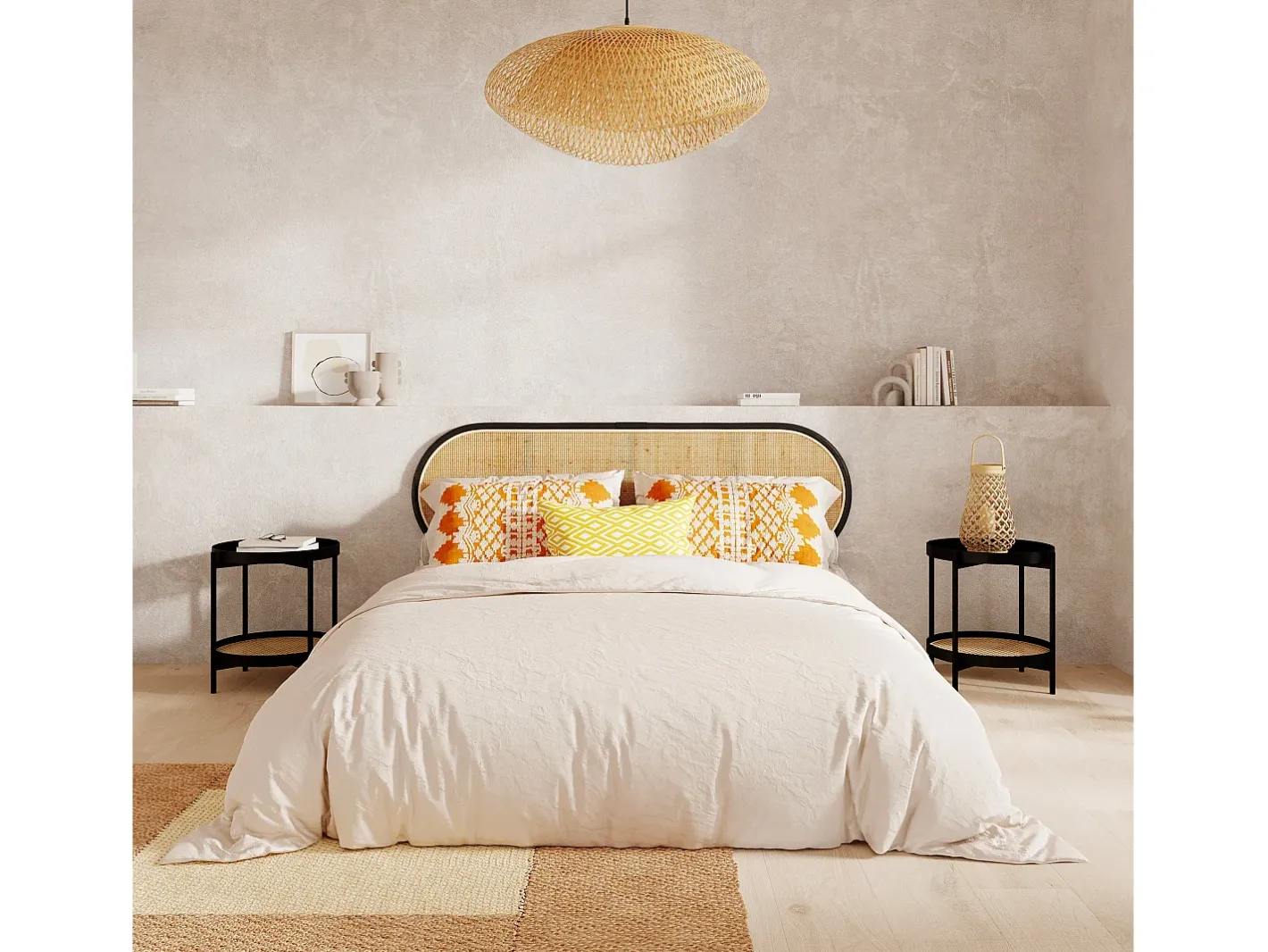 Online Rendez-Vous Déco Lámpara colgante de bambú natural D88 cm - Anya Beige