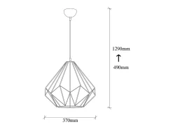 Concept-Usine Lámpara colgante de hierro en forma de diamante - Diseño moderno y elegante para interiores industriales, modernos o escandinavos Negro Sale