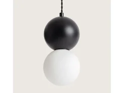 New Ledkia Lámpara Colgante de Metal y Cristal Apolo Blanco / Negro Multicolor