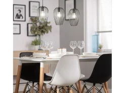 Ledkia Lámpara Colgante de Metal Telmi 3 Focos Negro Multicolor Outlet