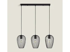 Ledkia Lámpara Colgante de Metal Telmi 3 Focos Negro Multicolor Outlet