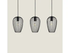 Ledkia Lámpara Colgante de Metal Telmi 3 Focos Negro Multicolor Outlet