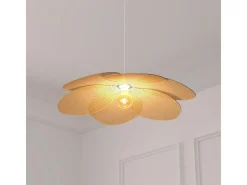 New Atmosphera Lámpara colgante de pétalos de bambú natural 62 cm Beige