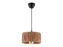 Concept-Usine Lámpara colgante de rafia y metal negro - Diseño bohemio chic para un interior acogedor Beige Online