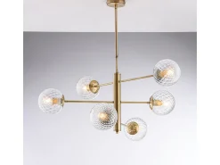 Online Lámpara colgante Demetra de hierro ado cepillado, 6 luces, 97 x 73 cm, BL279-6-BRZ Bronce