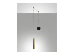 Lámpara colgante descentralizada Prado de latón - Fabas Luce - LED regulable de 6,5 W - Montaje descentralizado Amarillo Outlet