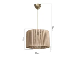 marque Lámpara Suspendida-Lámpara Colgante E27 Natural D30x75cm Plafón Con Difusión Suave Beige