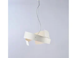 Lámpara Suspendida-Lámpara colgante Elisa de hierro cortado a láser lacado en con cable de acero orientable 3 luces 128 Ø57 BL226-3-BCO Blanco