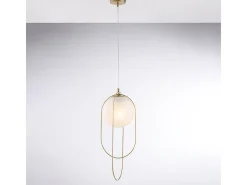 New Lámpara colgante Erik en hierro cromado negro 1 luz con esfera dm.20 156 Ø23 BL277-S1-BRZ Bronce