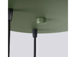 Sollux Lighting Lámpara colgante Estria desván de acero/aluminio - 3 fuentes luminosas - L.30 x A.120 cm - /verde oliva Beige Discount