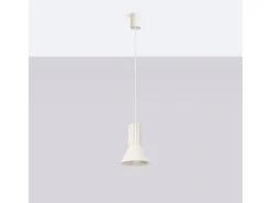 Sollux Lighting Lámpara Suspendida-Lámpara colgante Estria desván de acero/aluminio - 1 fuentes luminosas - L.14 x A.120 cm - Beige