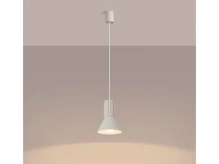 Sollux Lighting Lámpara Suspendida-Lámpara colgante Estria desván de acero/aluminio - 1 fuentes luminosas - L.14 x A.120 cm - Beige