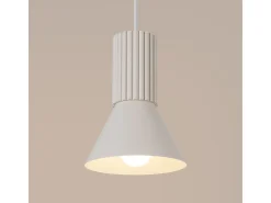 Sollux Lighting Lámpara Suspendida-Lámpara colgante Estria desván de acero/aluminio - 1 fuentes luminosas - L.14 x A.120 cm - Beige