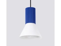Sollux Lighting Lámpara colgante Estria desván de acero/aluminio - 1 fuentes luminosas - L.14 x A.120 cm - /ultramar Blanco