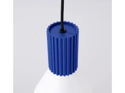 Sollux Lighting Lámpara colgante Estria desván de acero/aluminio - 1 fuentes luminosas - L.14 x A.120 cm - /ultramar Blanco