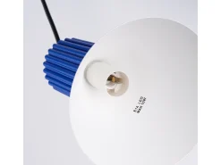 Clearance Sollux Lighting Lámpara colgante Estria desván de acero/aluminio - 3 fuentes luminosas - L.30 x A.120 cm - /ultramar Blanco