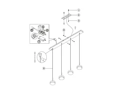 Lámpara Suspendida-Lámpara colgante Fabas Luce Dunk de 4 luces - LED regulable de 32 W - Aluminio cepillado Diseño lineal Gris
