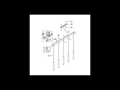 Outlet Lámpara colgante Fabas Luce Prado de 5 luces - LED regulable de 33 W - Diseño lineal mate Negro