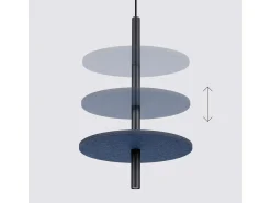 Best Sollux Lighting Lámpara colgante Feltro moderno de fieltro/acero - 1 fuentes luminosas - L.30 x A.126 cm - marino/negro Azul