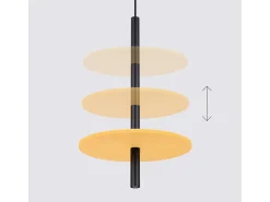 Hot Sollux Lighting Lámpara colgante Feltro moderno de fieltro/acero - 1 fuentes luminosas - L.30 x A.126 cm - /negro Amarillo