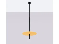 Hot Sollux Lighting Lámpara colgante Feltro moderno de fieltro/acero - 1 fuentes luminosas - L.30 x A.126 cm - /negro Amarillo