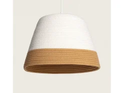 Outlet Ledkia Lámpara Colgante Fibras Naturales Begonia Blanco