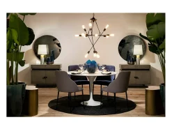 Les Tendances Lámpara colgante Gary de 12 brazos de metal A 73 x A 92 x P 73 cm Negro Hot
