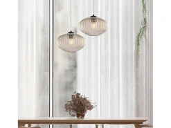 Hot Lámpara colgante Ginger negra con cable orientable y difusor de cristal ámbar con relieve Beige