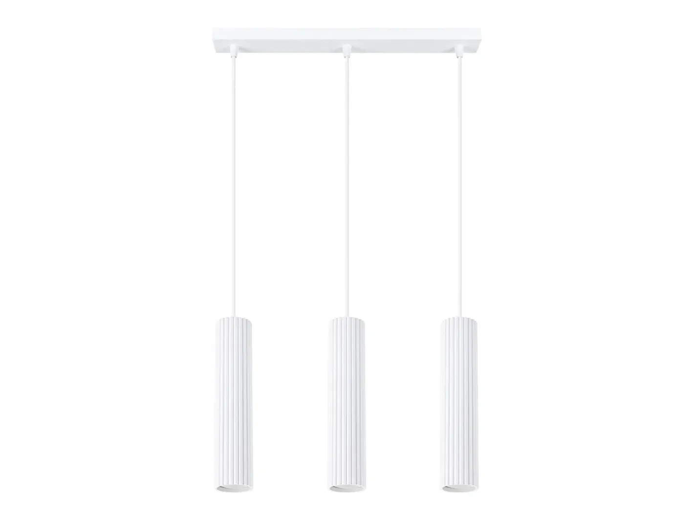 New Sollux Lighting Lámpara colgante Gloow minimalista de aluminio - 3 fuentes luminosas 4000K - L.45 x A.98 cm - Blanco