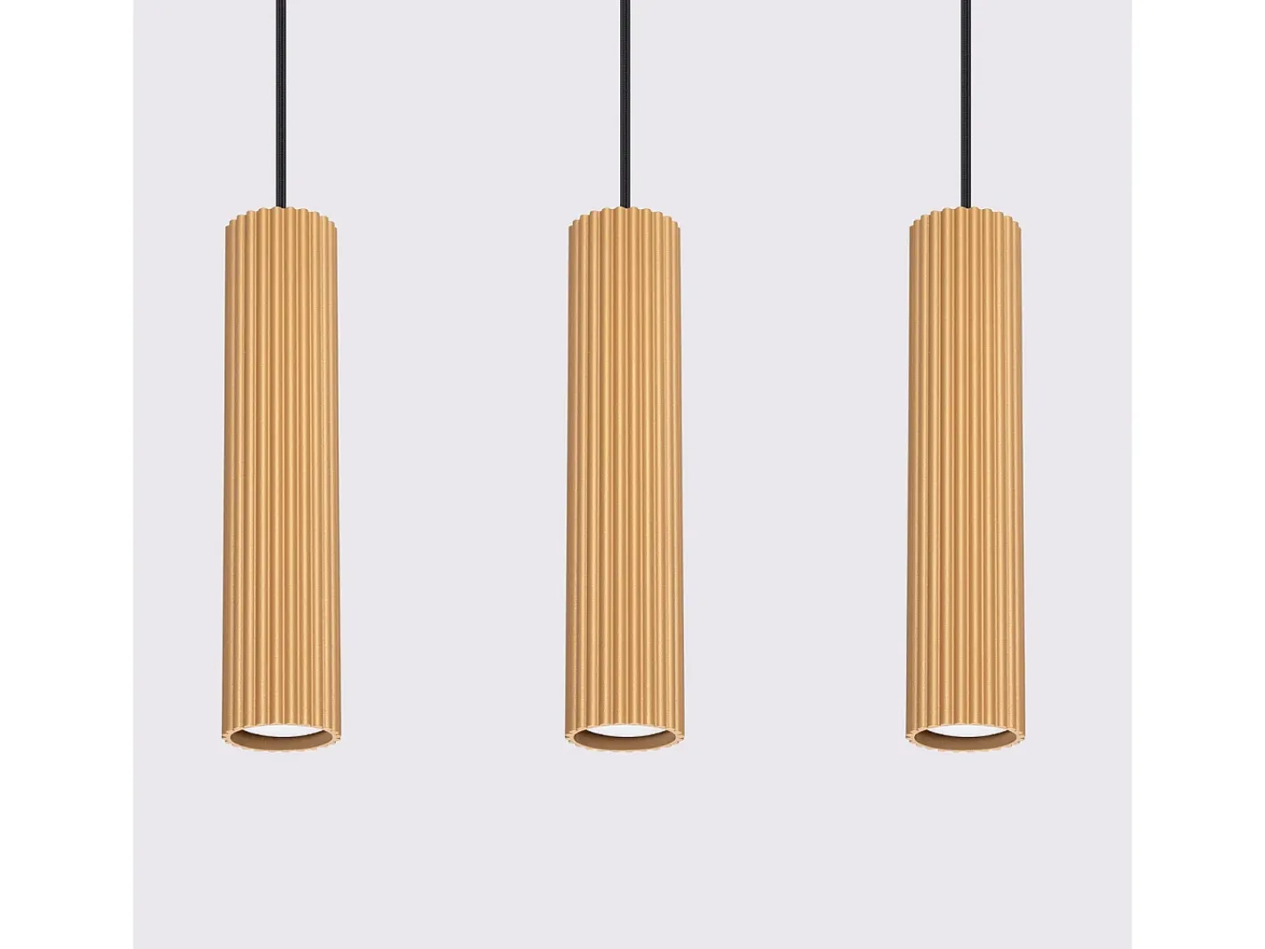 Sollux Lighting Lámpara Suspendida-Lámpara colgante Gloow minimalista de aluminio - 3 fuentes luminosas 4000K - L.45 x A.98 cm - Dorado