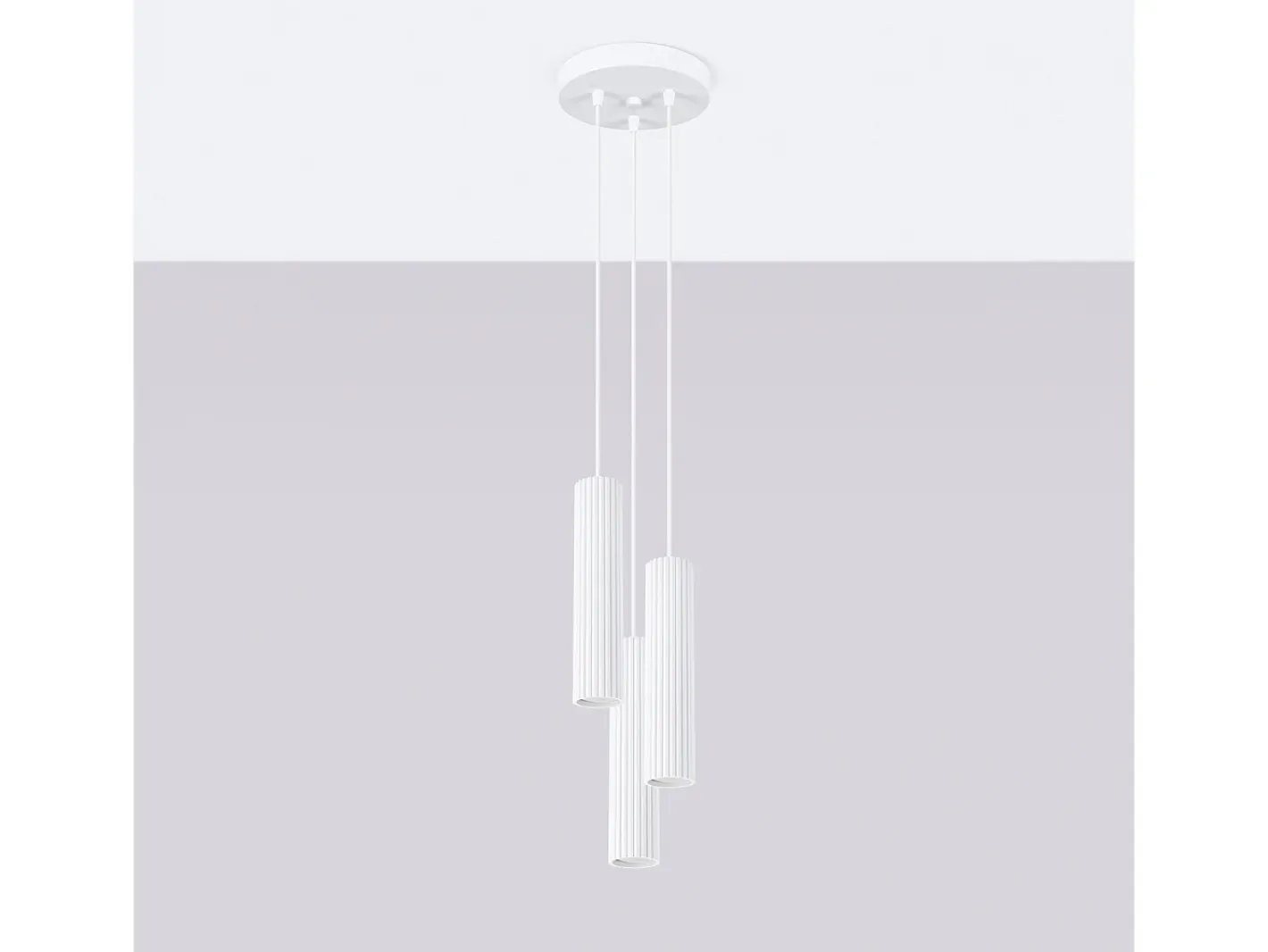 Online Sollux Lighting Lámpara colgante Gloow minimalista de aluminio - 3 fuentes luminosas 3000K - L.19,5 x A.108 cm - Blanco