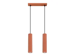 Sollux Lighting Lámpara Suspendida-Lámpara colgante Gloow minimalista de aluminio - 2 fuentes luminosas 4000K - L.30 x A.90 cm - ocre Rojo