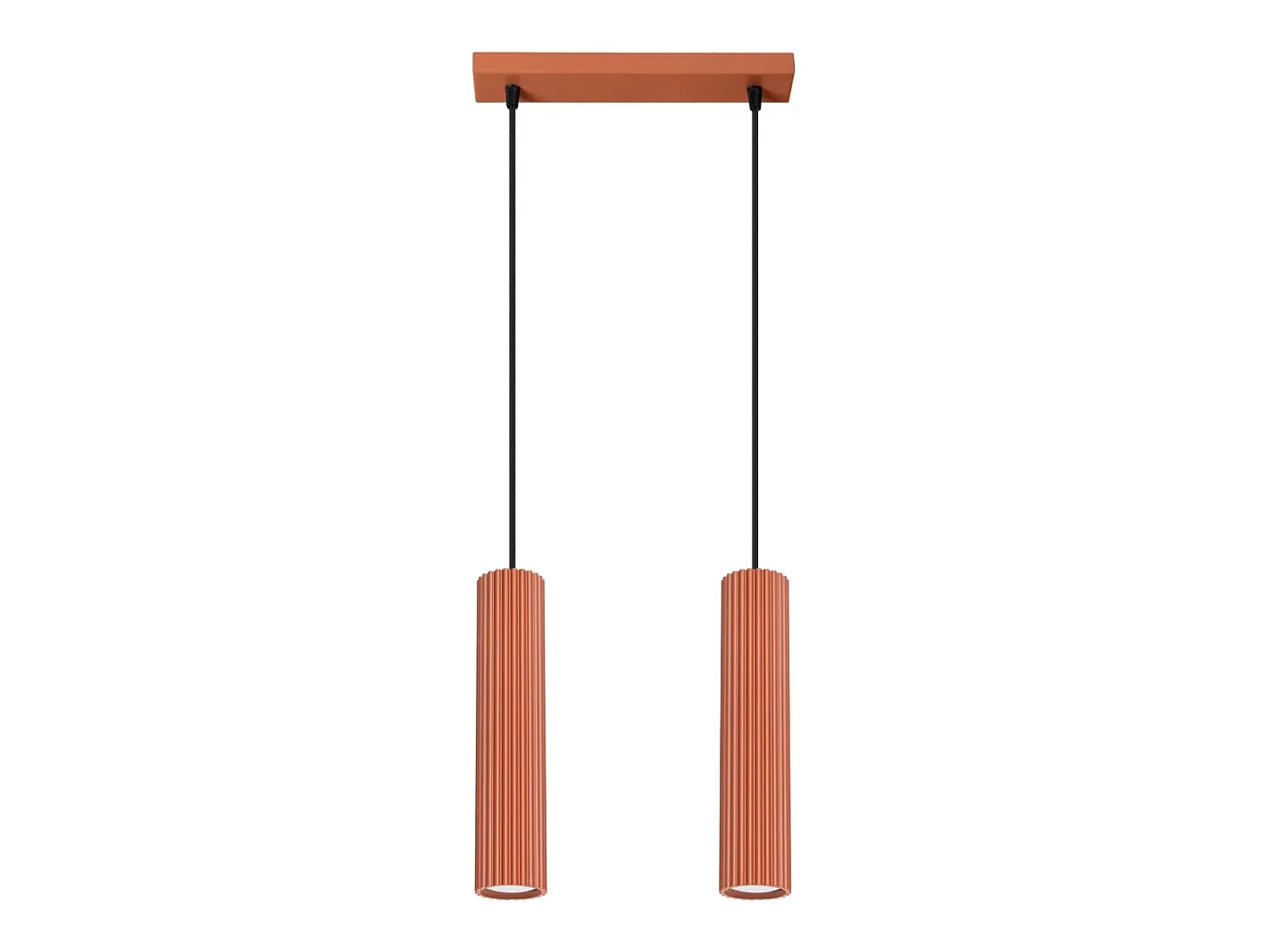 Sollux Lighting Lámpara Suspendida-Lámpara colgante Gloow minimalista de aluminio - 2 fuentes luminosas 4000K - L.30 x A.90 cm - ocre Rojo