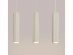 Sollux Lighting Lámpara colgante Gloow minimalista de aluminio - 3 fuentes luminosas 4000K - L.45 x A.98 cm - Beige New
