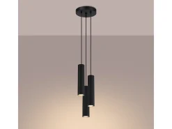Sollux Lighting Lámpara Suspendida-Lámpara colgante Gloow minimalista de aluminio - 3 fuentes luminosas 4000K - L.19,5 x A.108 cm - Negro