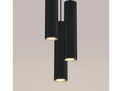 Sollux Lighting Lámpara Suspendida-Lámpara colgante Gloow minimalista de aluminio - 3 fuentes luminosas 4000K - L.19,5 x A.108 cm - Negro