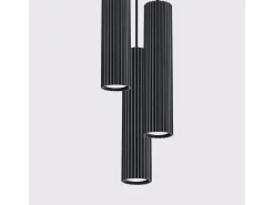 Sollux Lighting Lámpara Suspendida-Lámpara colgante Gloow minimalista de aluminio - 3 fuentes luminosas 4000K - L.19,5 x A.108 cm - Negro