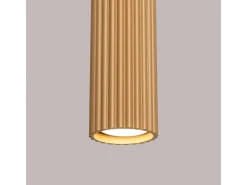 Outlet Sollux Lighting Lámpara colgante Gloow minimalista de aluminio - 1 fuentes luminosas 4000K - L.8 x A.118 cm - Dorado