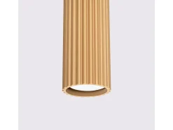 Outlet Sollux Lighting Lámpara colgante Gloow minimalista de aluminio - 1 fuentes luminosas 4000K - L.8 x A.118 cm - Dorado