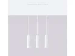 Sollux Lighting Lámpara colgante Gloow minimalista de aluminio - 3 fuentes luminosas 3000K - L.45 x A.98 cm - Blanco New