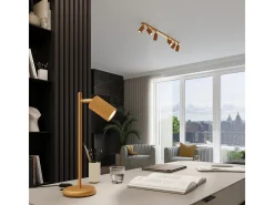Hot Sollux Lighting Lámpara colgante Gloow minimalista de aluminio - 3 fuentes luminosas 3000K - L.45 x A.98 cm - Dorado