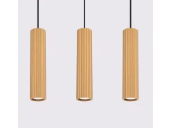 Hot Sollux Lighting Lámpara colgante Gloow minimalista de aluminio - 3 fuentes luminosas 3000K - L.45 x A.98 cm - Dorado