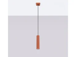 Hot Sollux Lighting Lámpara colgante Gloow minimalista de aluminio - 1 fuentes luminosas 3000K - L.8 x A.118 cm - ocre Rojo