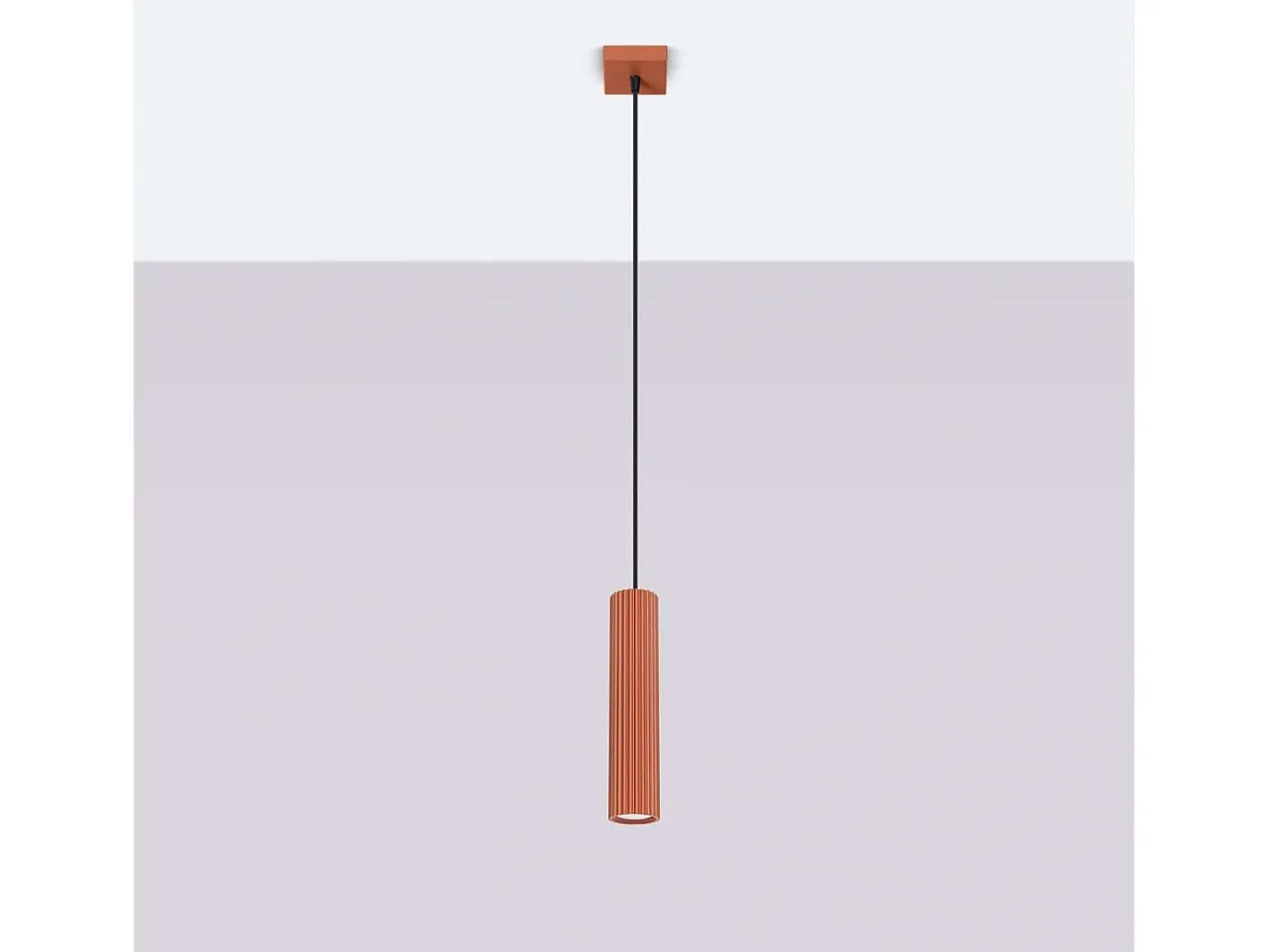 Hot Sollux Lighting Lámpara colgante Gloow minimalista de aluminio - 1 fuentes luminosas 3000K - L.8 x A.118 cm - ocre Rojo