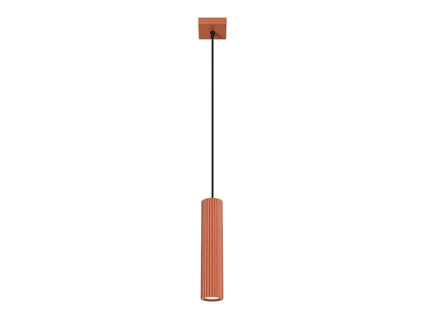Hot Sollux Lighting Lámpara colgante Gloow minimalista de aluminio - 1 fuentes luminosas 3000K - L.8 x A.118 cm - ocre Rojo