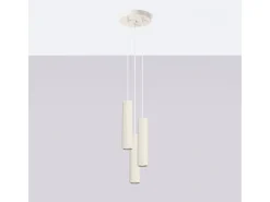 Sollux Lighting Lámpara colgante Gloow minimalista de aluminio - 3 fuentes luminosas 3000K - L.19,5 x A.108 cm - Beige